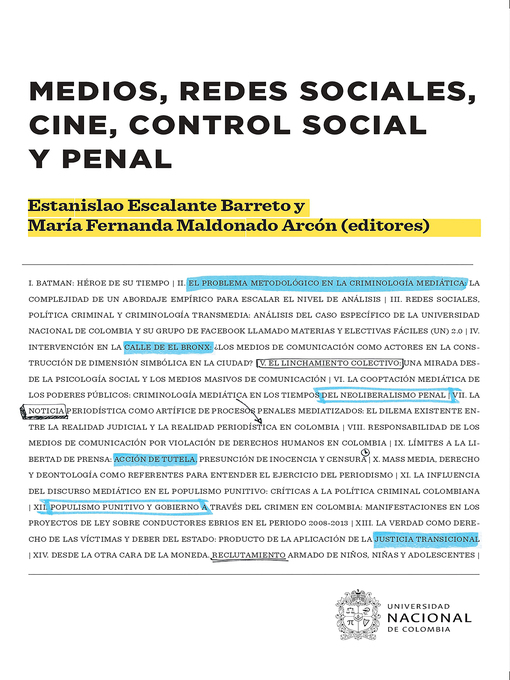 Title details for Medios, redes sociales, cine, control social y penal by Carlos Ariel Bautista González - Available